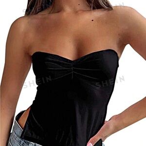 SHEIN black sweetheart top